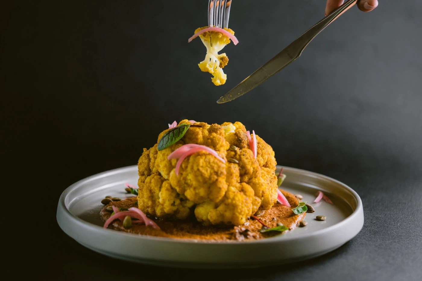 Roasted cauliflower at Seed in Bingin