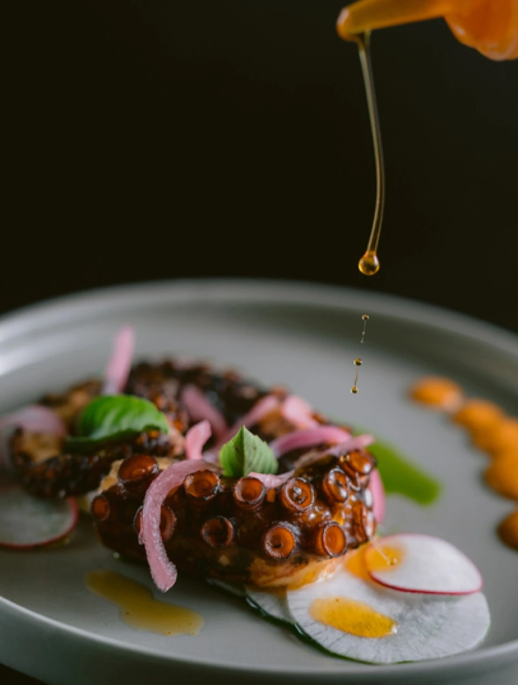 Smoked octopus tempura, a small plate at Seed in Bingin